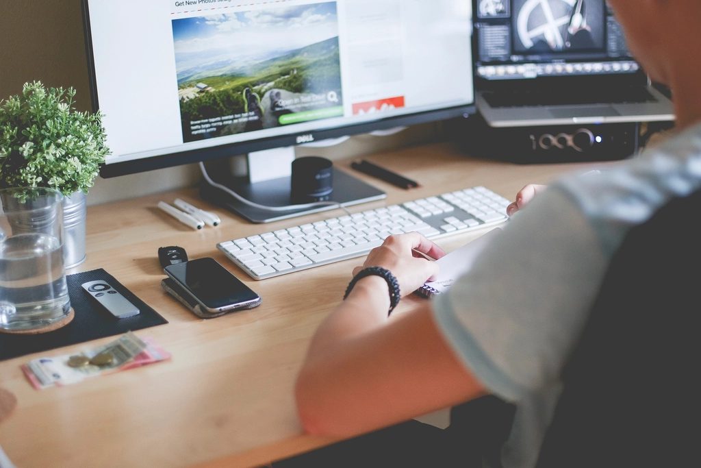 Designer working on a website