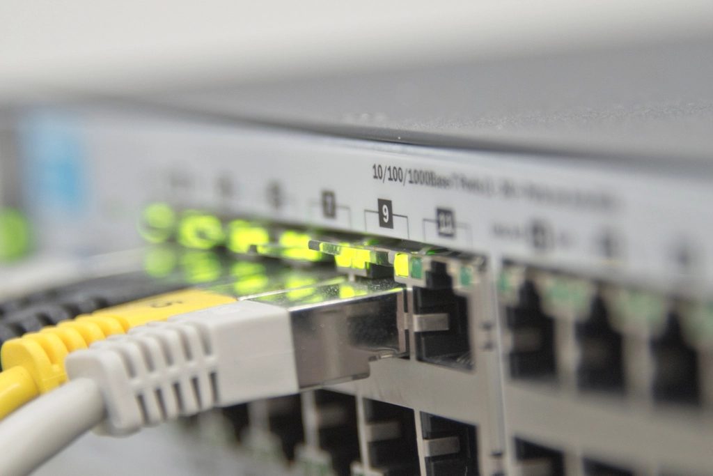 Network switch with connected cables